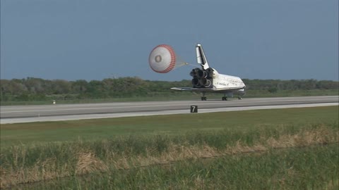 Space shuttle landing footage.