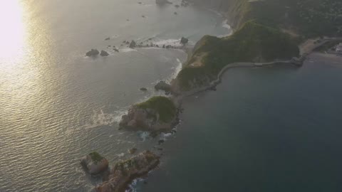 Formations of an archipelago with a small beach