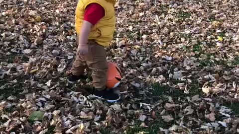 Baby loves playing Football