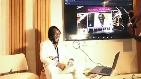 Moment Burna Boy Was Announced As The Winner Of WBGM Award 2021 Grammy.