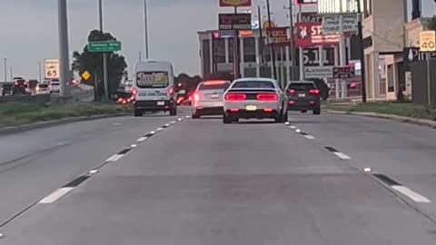 Cars Swing Through Multiple Lanes In Houston