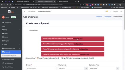 Setup Courier Management System