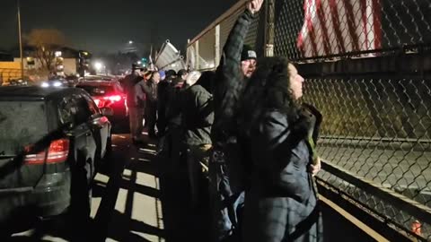 Support Truckers Overpass Countryside IL, March 1, 2022