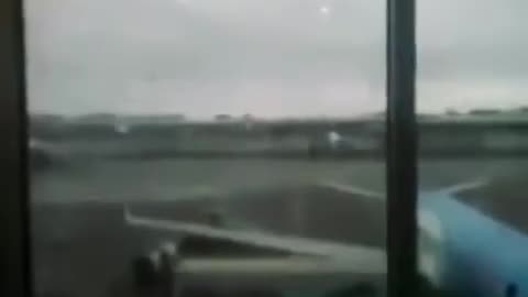 UFOs showing up at an airport terminal