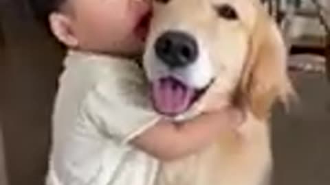 Cuty Baby Loving his dog Cuty 🐕