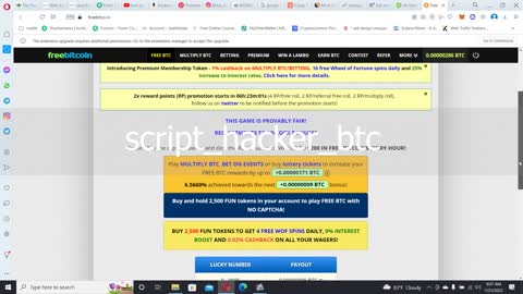 FreeBitcoin Scrpt for 1000 Roll 2022| watch Description