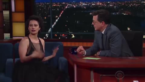 Miller Lite spokesperson Ilana Glazer condescendingly applauds Stephen Colbert