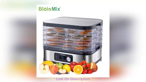 Best BioloMix BPA FREE 5 Trays Food Dryer Dehydrator with Di