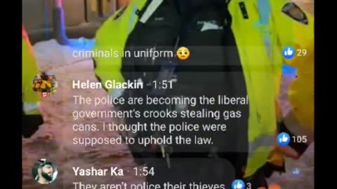 Kingston police steal truckers gas cans in Ottawa at #freedomconvoy2022 - #TheMediaIsTheVirus #TrudeauForTreason