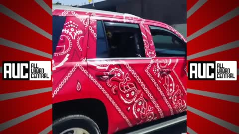 6ix9ine Paints His New Truck Bandana Red Proves He's A Real Blood