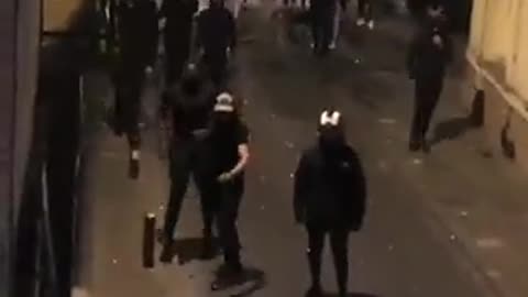 Lord Bebo @MyLordBebo Street fighting between rioters and nationalist in France.