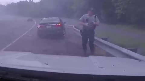 17 year old with no license crashes into cop