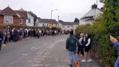 Locals staging protests at Stradey Park Hotel in Llanelli...