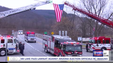 Precession held for fallen Huntingdon County firefighter