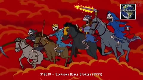 LE INQUIETANTI PREVISIONI NEI CARTONI ANIMATI DEI SIMPSON SULL'APOCALISSE NELL'EPISODIO THE BIBLE STORIES DEL 1999 della stagione10 episodio18 facevano vedere la PROGRAMMAZIONE sulla venuta dell'apocalisse eh oltre altre cose