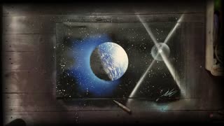 Blue Planet - Spray Paint Art - ASMR - Full