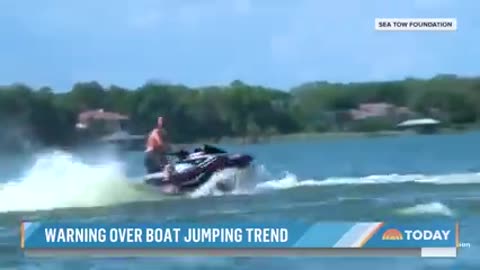 Dangerous boat jumping