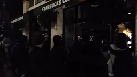 Feb 1 2017 Berkeley Milo's speech 1.13.4 Antifa riots destroying Starbucks