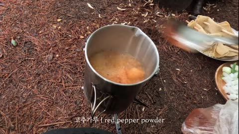 Camping in the Rain while cooking a delicious food