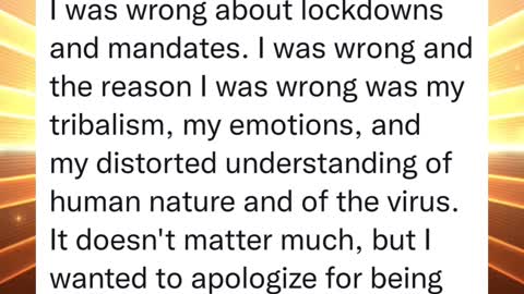 Kevin Bass Admitting to Being Wrong About Lockdowns and Mandates