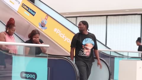 MAN THONG PRANK ON THE ESCALATOR