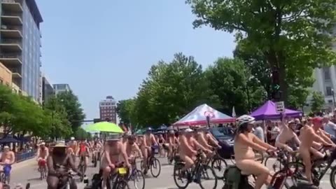 Joni Job - Climate activists in WI rode bikes nude. Nothing better than a bicycle seat up your ass 🤣