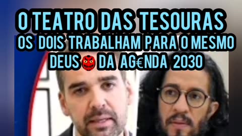 EDUARDO LEITE E JEAN WILLIS TUDO TEATRO DAS TESOURAS E SERVEM AO MESMO DEUS DA AGENDA 2030