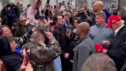 Trump is in Ohio passing out water and buying food for people. This is a real leader