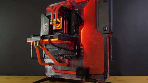 All Red Water Cooled RTX 4090 Gaming PC