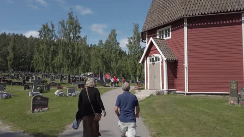 Overtornea Marknad Market in Swedish Lapland & Matarengi church kyrka - Lappland Sweden