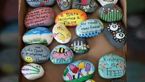 very nice and creative stone paintingbest pebble painting craft and art