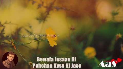 Bewafa Insaan Ki Pehchan Kyse Ki Jaye Syed Ahsan AaS