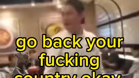 Asian man tells a White man in Hong Kong to "Go back to his country"