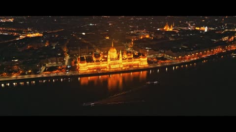 Outdoor aerial photography, the United States of America city night lights night scene