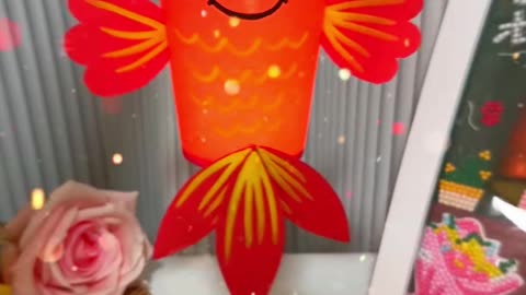 Let's make a small goldfish lantern with paper cups. Creative video scrafts #craft #childrencrafts