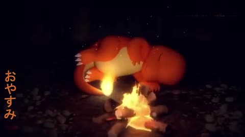 Charmander rest by a cracking fireplace with nature sounds