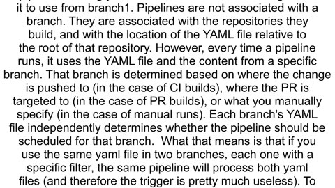 Azure DevOps CI pipeline for master being triggered by changes in branch and vice versa