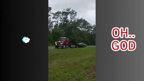 DASHCAM CAPTURE: Vehicle taking off from the tow