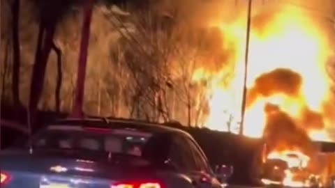 Propane Truck Crashes into Railroad Bridge Triggering a Massive Explosion