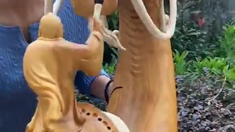 ASMR Wood Carving, DIY Wood Carving, Wood Carving Styles. #Shorts