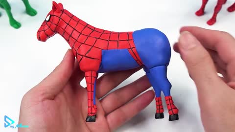 DIY horse mod Superheroes Spider man and Captain America with clay 🧟 Polymer Clay Tutorial