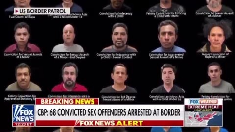 BREAKING: 68 convicted sex offenders have been arrested at the border.