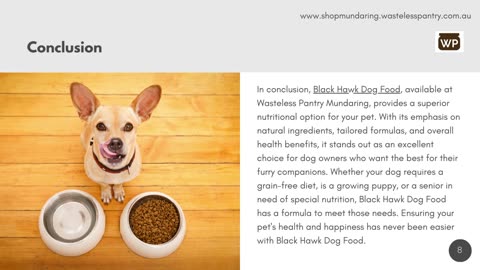 Premium Black Hawk Dog Food Available at Wasteless Pantry Mundaring