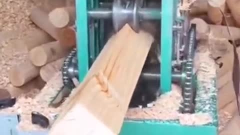 Cutting lumber into round posts