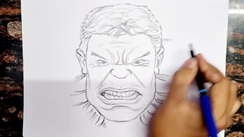 How to draw Hulk step by step || Marvel Hulk Drawing