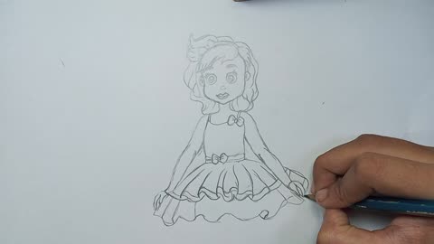 How to Draw a Cute Little Girl in a Dress | Easy Step-by-Step Sketch #pencilart #beginnerdrawing