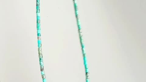 3mm Natural turquoise heishi beads with Free-shape stone pendant handmade necklace 20230928-06-08