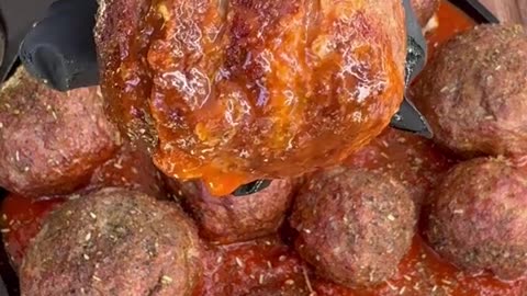 Smoked cheese stuffed meatballs