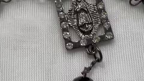 Rosary Necklace. 59 Beads. Made with Black Crystals. Prayer. Rare Find.