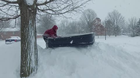 What do you do with an old air mattress during a blizzard?